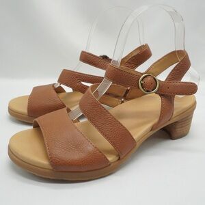 Dansko Women Size 38 Tansy Luggage Brown Leather Strappy Sandals